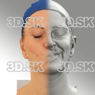 3D head scan of sneer emotion left - Jana