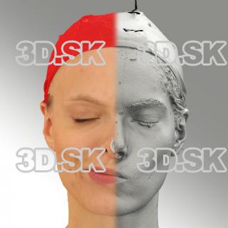 3D head scan of sneer emotion right - Dana