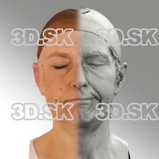 3D head scan of sneer emotion left - Eva