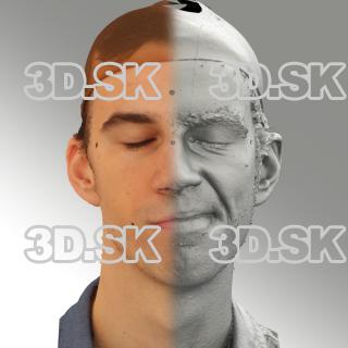 3D head scan of sneer emotion left - Kuba