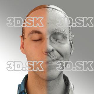3D head scan of sneer emotion left - Lukas