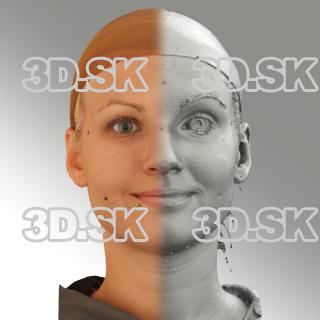 3D head scan of natural smiling emotion - Iva