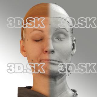 3D head scan of sneer emotion left - Iva
