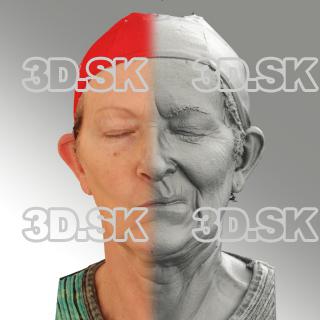 3D head scan of sneer emotion left - Maria