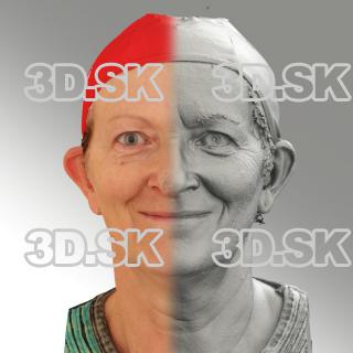 3D head scan of natural smiling emotion - Marie