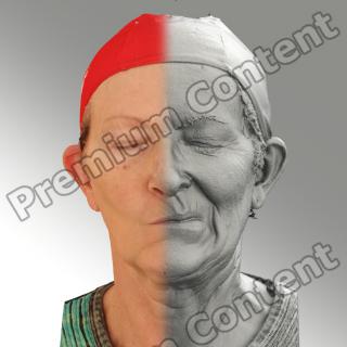 3D head scan of sneer emotion left - Maria