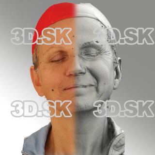 3D head scan of sneer emotion left - Renata
