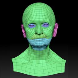 Retopologized 3D Head scan of Jindriska SubDivision