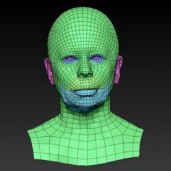 Retopologized 3D Head scan of Galina SubDivision