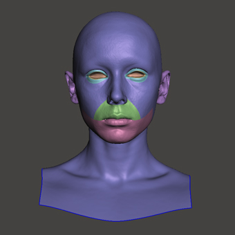 Head Woman White Bald 3D Retopologised Heads