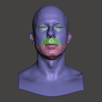 Head Man White Bald 3D Retopologised Heads