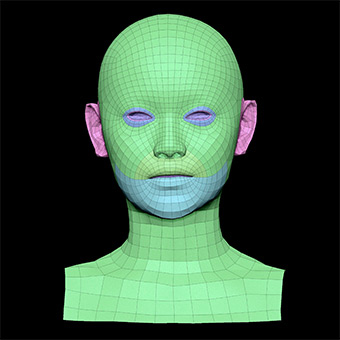 Head Man Asian Bald 3D Retopologised Heads