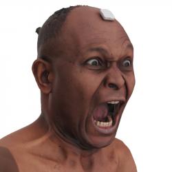 Head Man Black 3D Phonemes And Emotions